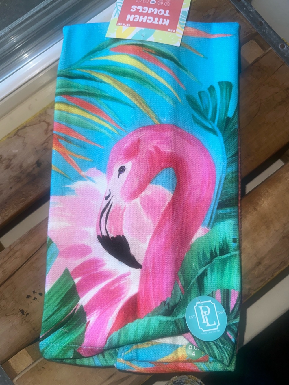 Pink Flamingo Tropical Kitchen Towel Set (2)